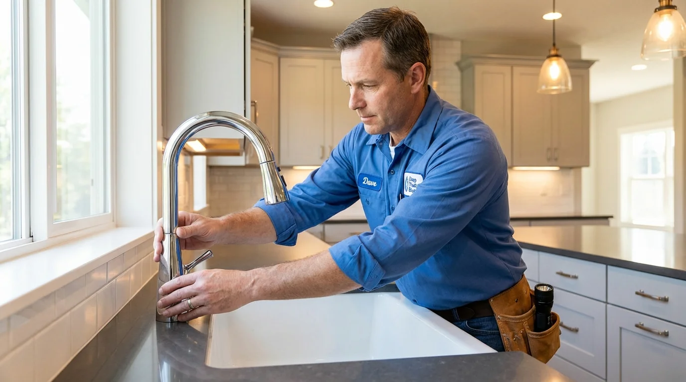Kitchen faucet installation by Johns Plumbing LLC in Jonestown